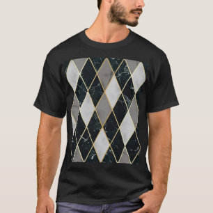 Marble Geometric: Gold Lines Luxury T-Shirt