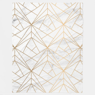 Marble, Geometry and Gold Fleece Blanket