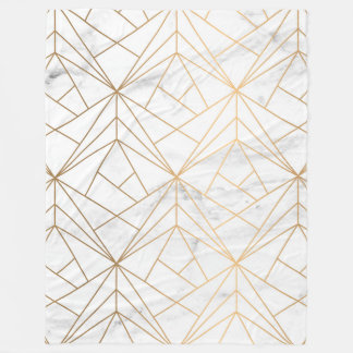Marble, Geometry and Gold Fleece Blanket