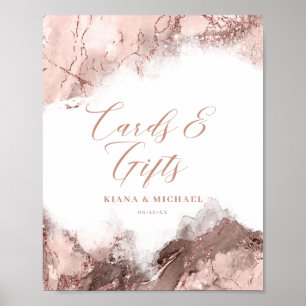 Marble Glitter Cards & Gifts Rose Gold ID644 Poster