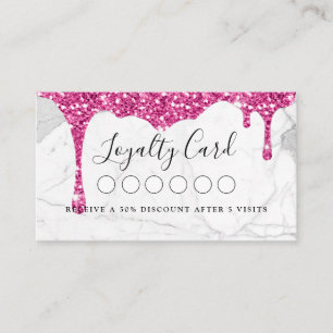 Marble & Glitter Drop Salon & Spa Loyalty      Business Card
