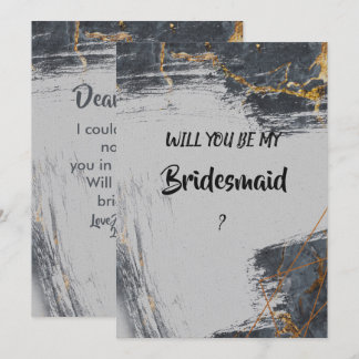 Marble Glitter Geometric Bridesmaid Invitation