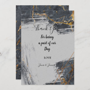 Marble Glitter Geometric thank you Invitation