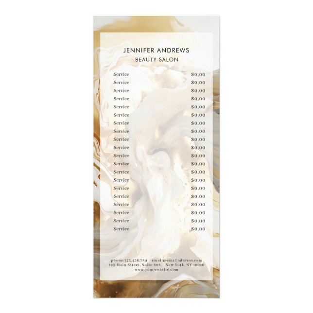 Marble Glitter (Imitat) price list Rack Card (Front)