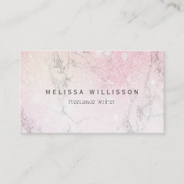 Marble Glitter monogram Business Card (Front)