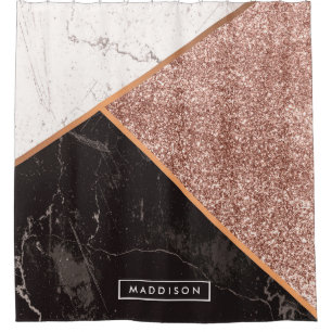 Marble & Glitter Mosaic Shower Curtain