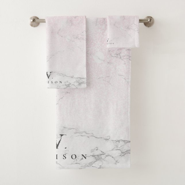 Marble Glitter Personalised Bath Towel Set (Insitu)