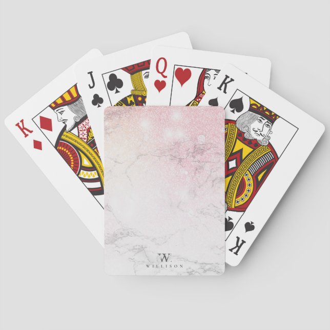 Marble Glitter Personalised design Playing Cards (Back)