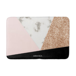 Marble Glitter Rose Mosaic Bath Mat