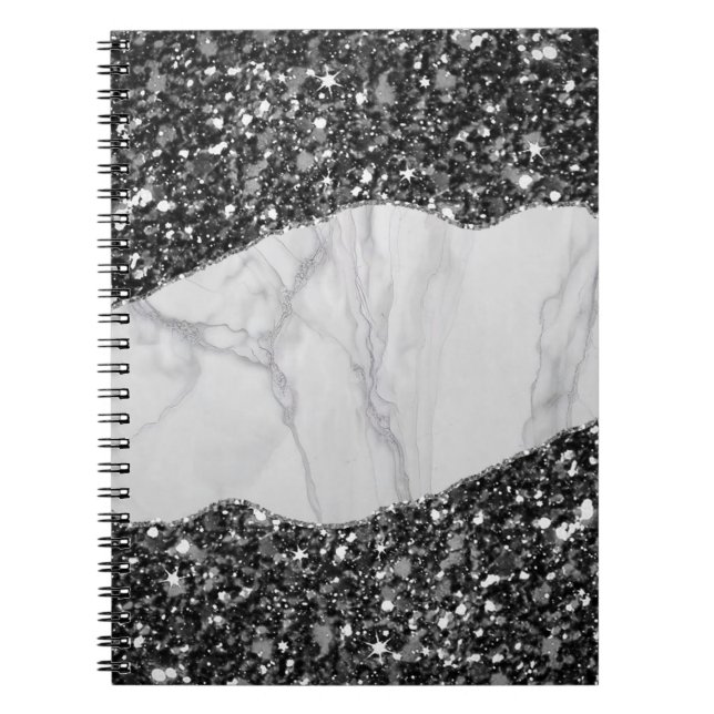 Marble Glitter Spiral Notebook (Front)