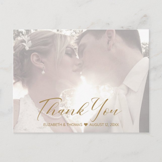 Marble Glitter Thank You Burgundy Gold ID644 Announcement Postcard (Front)