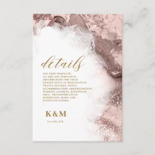 Marble Glitter Wedding Rose Gold ID644 Enclosure Card