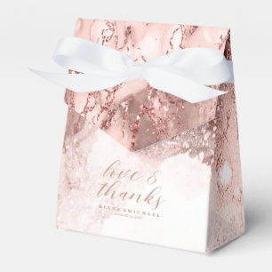 Marble Glitter Wedding Rose Gold ID644 Favour Box