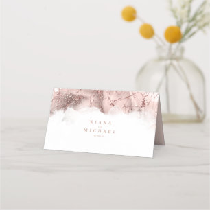 Marble Glitter Wedding Table Rose Gold ID644 Place Card