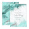 Marble Glitter Wedding Teal Silver ID644