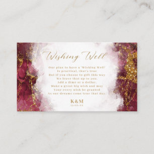 Marble Glitter Wishing Well V1 Burgundy ID644 Enclosure Card