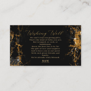 Marble Glitter Wishing Well V3 Black/Gold ID644 Enclosure Card