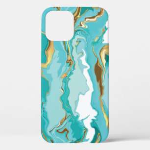 Marble, gold: abstract vintage background. iPhone 12 case