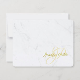 Marble Gold Calligraphy Script Text Modern Trendy Card
