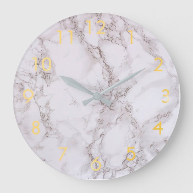 Marble gold classic large clock (Front)