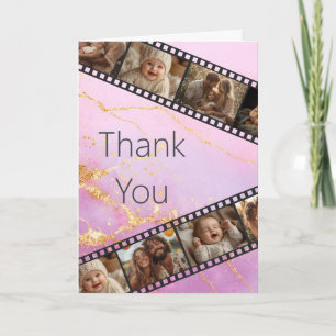 Marble & Gold Film Strip Photo Thank You Card