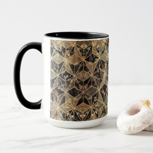 Marble & Gold Geometric Pattern Mug