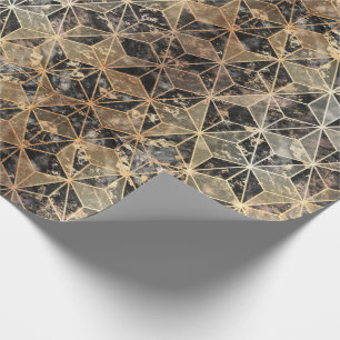 Marble & Gold Geometric Pattern Wrapping Paper