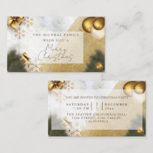 Marble gold glitter Year & Christmas Celebration Enclosure Card
