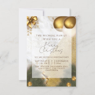 Marble gold glitter Year & Christmas Celebration I Invitation