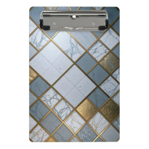 Marble Gold Grid Luxury Geometry Mini Clipboard