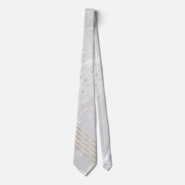 Marble gold luxury stripes tie (Front)