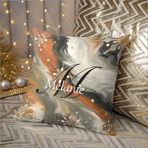 Marble Gold Snowflakes  Cushion
