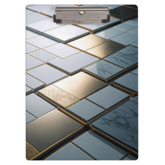 Marble Gold Tiles Luxury Geometry Clipboard