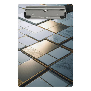 Marble Gold Tiles Luxury Geometry Mini Clipboard