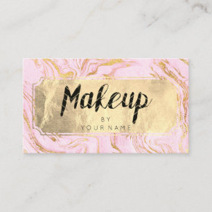 Marble Golden Foil Blush Makeup Artist Pink Business Card