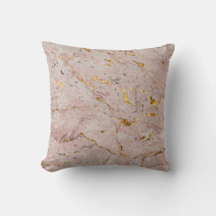 Marble Golden Rose Texture Throw Pillow