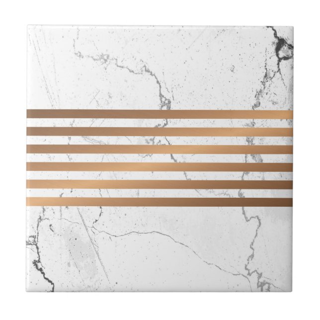 Marble & Golden Stripes Tile (Front)