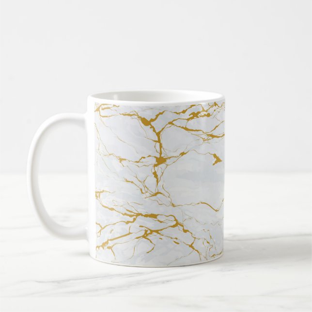 Marble Golden Texture Seamless Pattern Coffee Mug (Left)