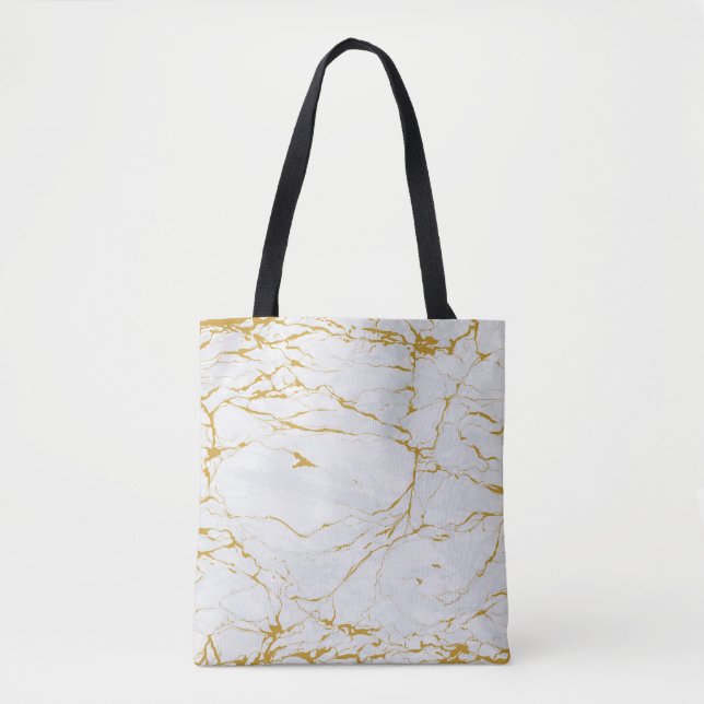 Marble Golden Texture Seamless Pattern Tote Bag (Front)