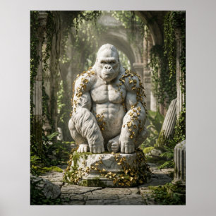 Marble Gorilla Ivy Ruins Poster