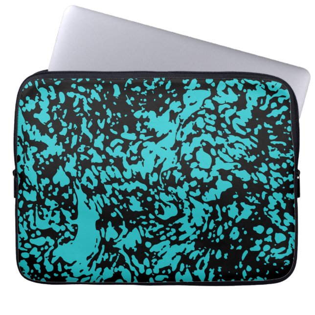 Marble Granite Texture Blue Laptop Sleeve (Front)