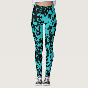Marble Granite Texture Blue  Leggings