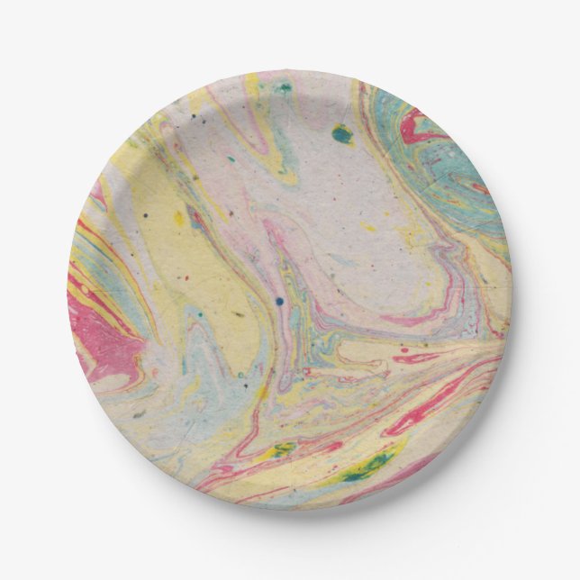 Marble Granite Texture Colourful      Paper Plate (Front)