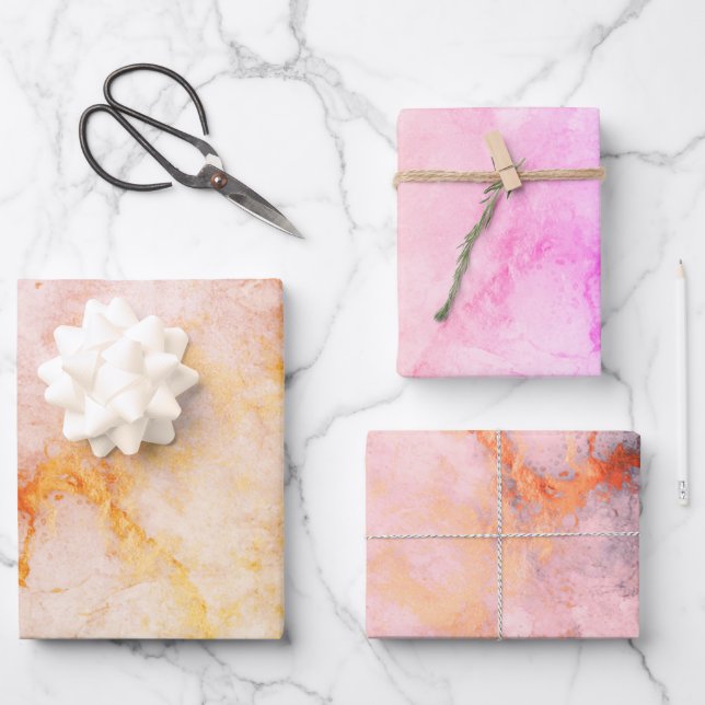 Marble Granite Veins Bright Coloured Paper (Front)