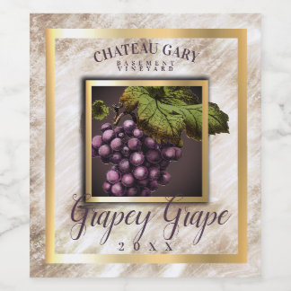 Marble grapes red wine personalised wine label