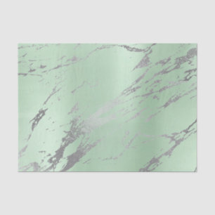 Marble Gray Mint Green Gold Metallic Silver Tissue Paper