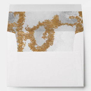 Marble Green and Gold Wedding Envelopes