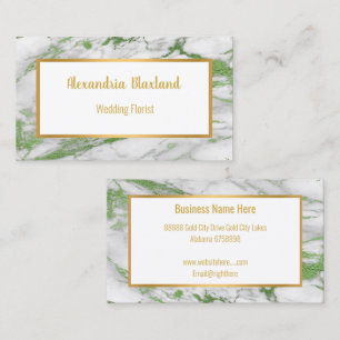 MARBLE GREEN GOLD WHITE BUSINESS CARD
