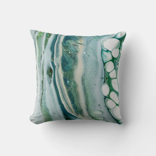 Marble Green Painting Texture Throw Pillow