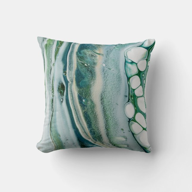 Marble Green Painting Texture Throw Pillow (Front)